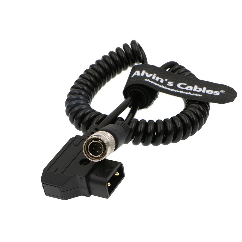 Alvin's Cables كابل الطاقة الملفوف من ألفين كابلات لأجهزة الصوت ZAXCOM D Tap إلى 4 دبابيس هيروسي ذكر - Image 5